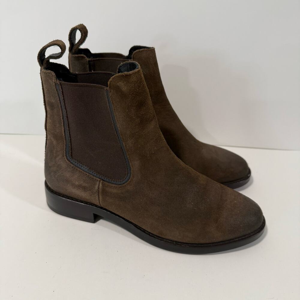 Thursday Boot Co Women's Boots‎ Everyday Chelsea Pull On Brown Leather Suede 5.5